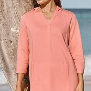 J. Jill Fit French Terry Hooded Tunic EUC